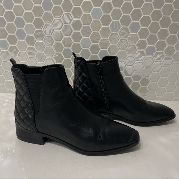 Aldo Black Leather Ankle Boots - Picture 8 of 9